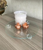 Cam Sunumluk sephpa üstü Pasta Tabağı kahve sunumu - 1