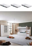Ranza, Vita Bohem Yavrulu Beyaz Ranza 4 Kapaklı Dolap 3 Adet Comfort Yatak - 1