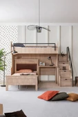 Ranza, Polo Çift Kişilik Çalışma Masalı Ceviz Ranza + 2 Adet Comfort Yatak - 3
