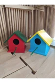 değerli hobi Ahşap Kuş Yuvası Kuş Evi Dış Mekan Suya Dayanıklı 2 Adet 15x15x20 Cm - 1