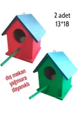 değerli hobi Ahşap Kuş Yuvası Kuş Evi 2 Adet 13x18 - 1