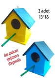 değerli hobi Ahşap Kuş Yuvası Kuş Evi 2 Adet 13x18 - 1