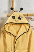 Formeya %100 Pamuk Bebek Çocuk Bornozu Kapüşonlu Nakışlı Hayvan Figürlü Bornoz - 12