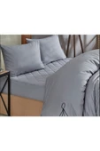 Formeya Gri Kapitone Yatak Koruyucu Alez Nevresim Set %100 Pamuk 8 Ebat - 2