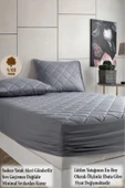 Alez Kahverengi %100 Pamuk Kapitone Yatak Koruyucu Alez Fitted Çarşaf (16 Ebat) - 9