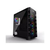 PowerBoost X59RGB-650W 80+ USB 3.0 Tempered Glass 6 x RGB Fanlı Gaming Kasa (JBST-X59RGB-650) - 1