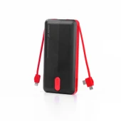 SWORD 20.000mAh Kendinden Kablolu Hızlı Güvenli Şarj Taşınabilir Siyah Powerbank iPhone,Android Uyumlu SW-20PO3 - 1