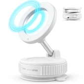 Manyetik Magsafe ile Uyumlu 360 Dönen Ayarlanabilir Araç İçi Telefon Tutucu Vakumlu Katlanabilir K007 - 2