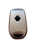 Renault Megane 4 / Clio 5 Anahtar Uyumlu Silikon Oto Anahtar Kumanda Kabı Kılıf Füme - 2