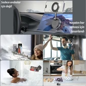 Manyetik Magsafe ile Uyumlu 360 Dönen Ayarlanabilir Araç İçi Telefon Tutucu Vakumlu Katlanabilir K007 - 12