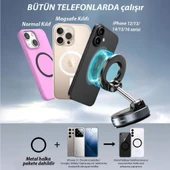 Manyetik Magsafe ile Uyumlu 360 Dönen Ayarlanabilir Araç İçi Telefon Tutucu Vakumlu Katlanabilir K007 - 10
