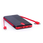 SWORD 10.000mAh Kendinden Kablolu Hızlı Güvenli Şarj Taşınabilir Siyah Powerbank iPhone,Android Uyumlu SW-10PO3 - 2