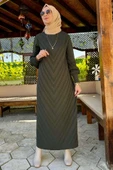 Yağmur Triko Elbise Haki - 4
