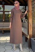 Yağmur Triko Elbise Sütlü Kahve thumbnail 1
