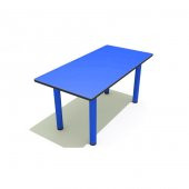 Metal Ayaklı Çocuk odası Anaokulu Kreş Eğitici Zeka Geliştiren Montessori Mavi Dikdörtgen Masa 60x120 - 1