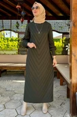 Yağmur Triko Elbise Haki - 1