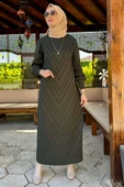 Yağmur Triko Elbise Haki - 7