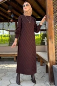 Yağmur Triko Elbise Acı Kahve thumbnail 1