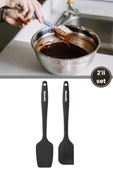 Silicolife Büyük Spatula Seti, Isıya Dayanıklı Yanmaz Yapışmaz Silikon Büyük Spatula ve Kaşık Spatula 2’li Set - 1