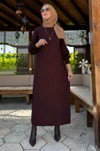 Yağmur Triko Elbise Acı Kahve thumbnail 4