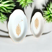 2li El yapımı desenli servis tabağı sunum tabağı - 1