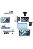 EXVOL ARAÇ İÇİ YOL KAYIT KAMERASI 4 İNC 1296P FULL HD 1.8 LENS YOL+GERİ GÖRÜŞ KAMERALI - 3