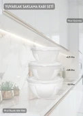 3’lü Yuvarlak Saklama Kabı Seti Hava Geçirmez BPA FREE thumbnail 3