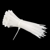 Plastik Cırt Kelepçe (100 Adet)0 4.8x300 mm Beyaz Renk Zip Kablo Bağı Çok Amaçlı Bağlama - 6
