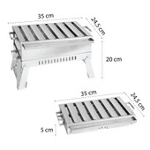 İdeal Boy Paslanmaz Katlanır Pratik Mangal (YIKANABİLİR) 35 x 25 x 20 cm MAŞA HEDİYELİ thumbnail 8