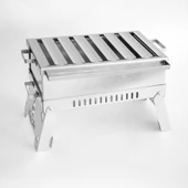 İdeal Boy Paslanmaz Katlanır Pratik Mangal (YIKANABİLİR) 35 x 25 x 20 cm MAŞA HEDİYELİ thumbnail 4