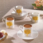 Schafer Zyra 4 Kişilik Kahve Fincan Takımı 8 Parça-Ağaçlı - 1