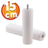 Gizli Mobilya Kanepe Sehpa TV Ünitesi Koltuk İnce Diş Orta Destek Ayağı 15 cm Beyaz Baza Ayak 4 Adet thumbnail 6