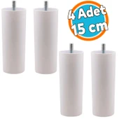 Gizli Mobilya Kanepe Sehpa TV Ünitesi Koltuk İnce Diş Orta Destek Ayağı 15 cm Beyaz Baza Ayak 4 Adet thumbnail 1