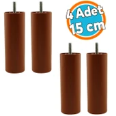 Mobilya Kanepe Sehpa TV Ünitesi Koltuk İnce Diş Orta Destek Ayağı 15 cm Kahverengi Baza Ayak 4 Adet thumbnail 1