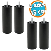 Mobilya Kanepe Sehpa TV Ünitesi Koltuk ince Diş Orta Destek Ayağı 15 cm Siyah Baza Ayak 4 Adet thumbnail 1
