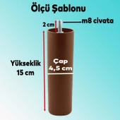 Mobilya Kanepe Sehpa TV Ünitesi Koltuk İnce Diş Orta Destek Ayağı 15 cm Kahverengi Baza Ayak 4 Adet thumbnail 2