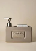 Ashley Taupe Porselen Sıvı Sabunluk - Sünger Hazneli Mutfak Sabunluğu - 750 ML thumbnail 1