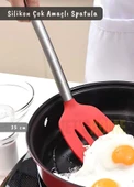 Silikon Spatula Servis Spatulası Çok Amaçlı Spatula Paslanmaz Saplı Kırmızı 35 cm - 2