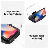 FR-425 Qi Kablosuz Şarjlı HUD Telefon Tutucu Navigasyon Araç Ekranı Yansıtmalı ve Şarj Standı - 4