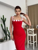 Mıng Çiçek Detaylı Elbise - 1