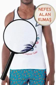Dijital Baskılı Nefes Alan Clima Control Kumaş Erkek Askılı Plaj Tişört Atlet - MB0389 - 2