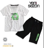 Triliya Pamuklu Unisex Çocuk Kapri Takımı (Cepli & Kordonlu, 3-12 Yaş) TRL-28 - 1