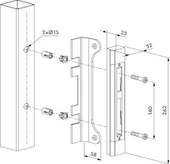 Locinox PASLANMAZ CELIK YUZEYE MONTELI KILIT TAKMA APARATI ALÜMİNYUM - 2
