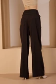 Acı Kahve Kemerli Geniş Paça Pantolon - 4