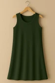 Modal Kumaş Rahat Kalıp Basic Günlük Elbise - 9