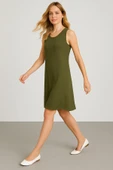 Modal Kumaş Rahat Kalıp Basic Günlük Elbise - 4