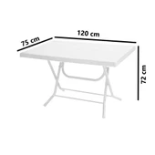 Omnipazar MT-GFM212 Ancora Plastik Dikdörtgen Katlanır Bahçe Balkon Masa 75x120 cm Beyaz - 2