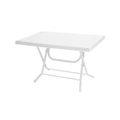Omnipazar MT-GFM212 Ancora Plastik Dikdörtgen Katlanır Bahçe Balkon Masa 75x120 cm Beyaz - 1