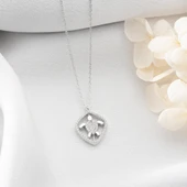 Vaoov 925 Ayar Gümüş Taşlı Kaplumbağa Kolye thumbnail 4