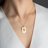 Vaoov 925 Ayar Gümüş Taşlı Fatmanın El Kolye thumbnail 1